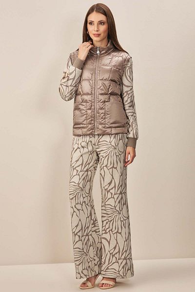 Guitar Beige Colored Wide Leg Knitwear Pants