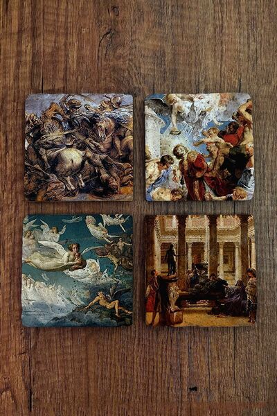 Begoloni Stone Decor Doğal Taş Bardak Altlığı 4'lü Set 10x10x1 Cm - Mitoloji ...