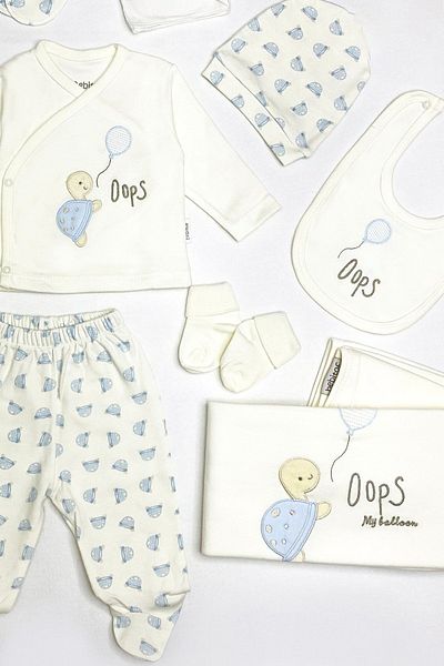 Bebitof Newborn Patterned - Cute Turtle 10-piece Hospital Discharge Set