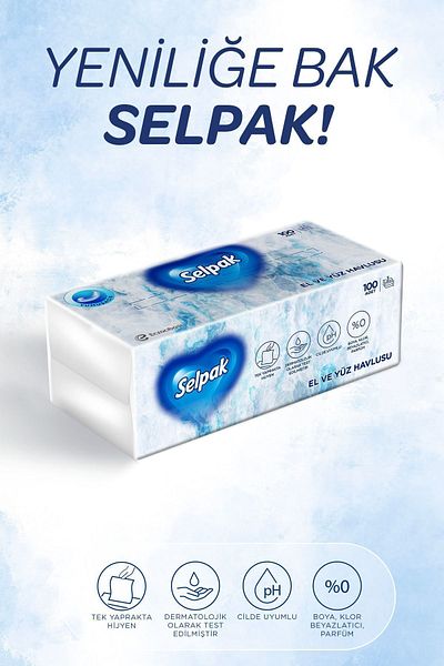 Selpak 3-Piece Hand and Face Towels - 300 Sheets