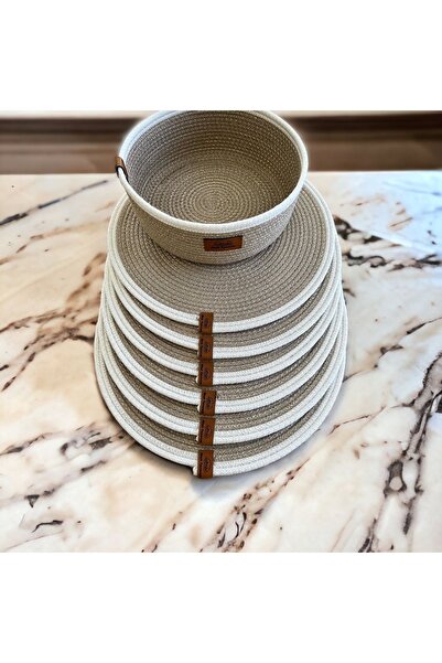 8 Ekim Tasarım Atölyesi 6 قطع من طبق الجوت الخوص / طبق تقديم لوكس للخدمة الأم...