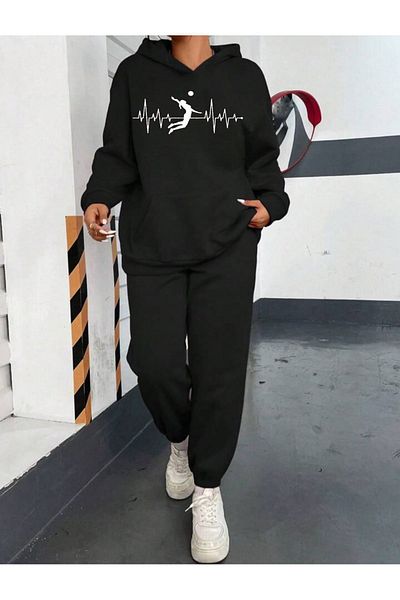 Deocept المنتخب الوطني للكرة الطائرة - بدلة رياضية بغطاء للرأس باللون الأسود ومجموعة Boyfirend