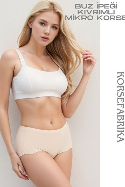 KORSEFABRİKA Chiloți din mătase cu talie înaltă tăiați cu laser cu urme de gheață - Corset elastic respirabil și fără cusături