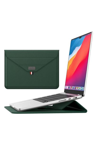 TEKNETSTORE ماك بوك برو 14 بوصة M3/M3 برو/M3 ماكس - حقيبة حمل بتصميم جلدي مع حامل A2992
