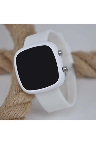 WatchArt White Silicone Corded Knob Calendar Young Women's Wristwatch Mls-1001