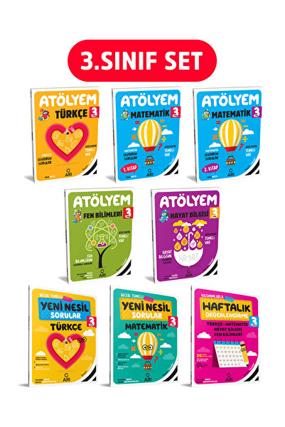 Arı Yayıncılık YENİ 3. Sınıf Atölyem Set (8 Kitap)