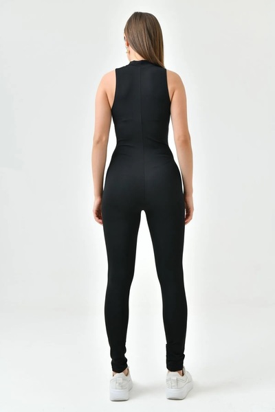 WOMAN VISION Ευέλικτη αθλητική φόρμα με μαύρη φερμουάρ - Αμάνικη 4400