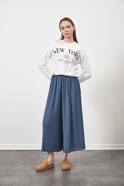 Mevra Indigo Pleated Trousers