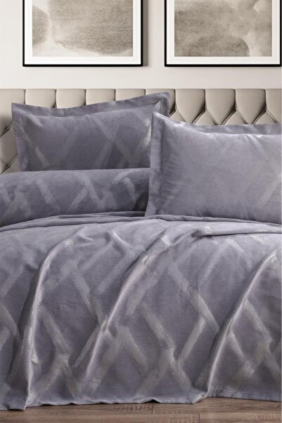 Çeyiz Diyarı Set Grey Double April Pique - 3 piese, 240x260