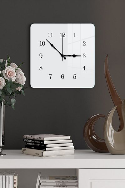 Decovetro Ceas de Perete din Sticlă Square 1015 30 x 30 Cm
