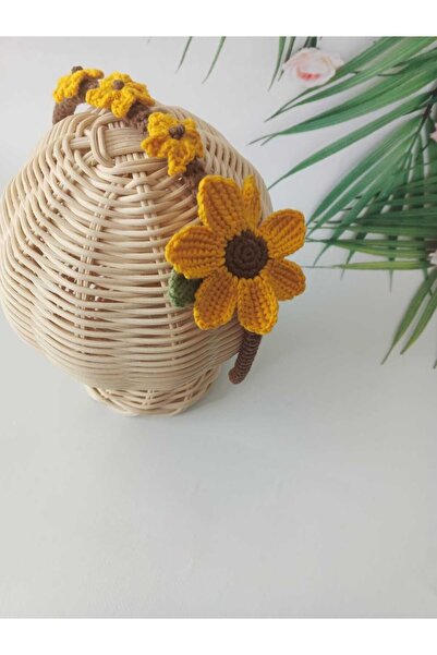 Kadın Girişimciler Atölyesi Taç Sarı Çiçek Saç Aksesuarı Taç