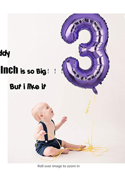 Partifabrik Menekşe Lila Renk Kız Çocuk Rakam Folyo Balon 80 cm