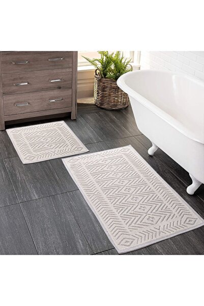 WOOF HOME 2 Li Bukle Banyo Takımı (BANYO TEKSTİLİ/MODERN/DOĞAL/SADE/ŞIK KAYMA...