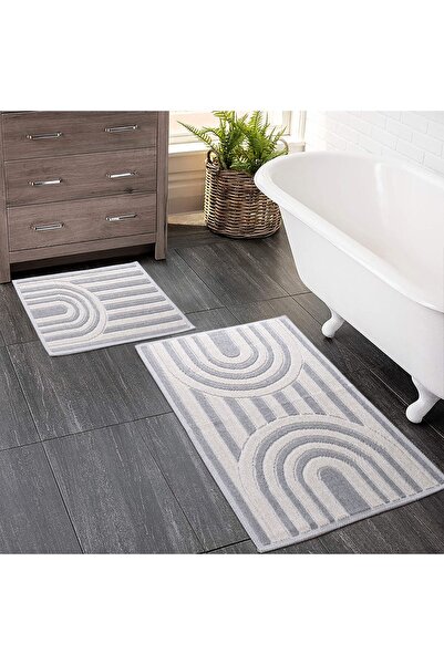 WOOF HOME 2 Li Bukle Banyo Takımı (BANYO TEKSTİLİ/MODERN/DOĞAL/SADE/ŞIK KAYMA...