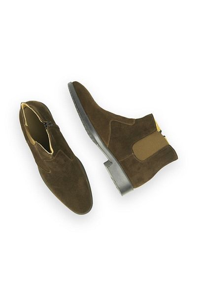 Elevold 7/ 9cm Height Increasing Handmade Genuine Leather Suede Chelsea Model Hidden Heel Men's Boots Short Boots