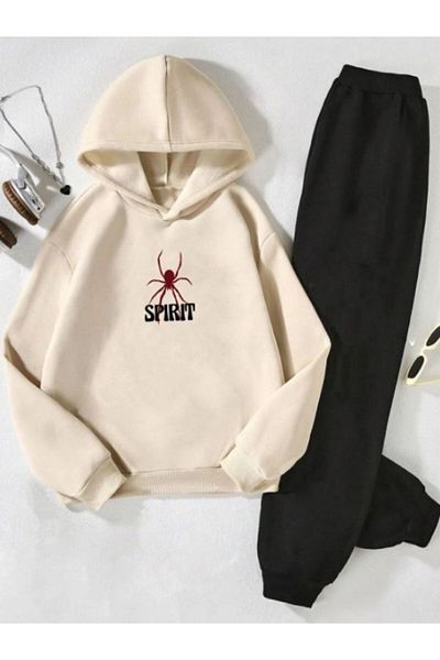 MELADYAN Sipirit Printed Children's Tracksuit Set - Hooded