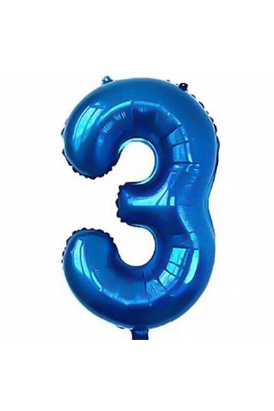 Parti Station Number Foil Balloon Navy Blue Number Balloon Blue 3 Year Old Balloon 76 Cm Number Balloon Flying Balloon Helium Balloon