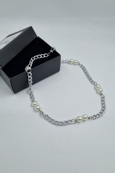 KRIMO Kpop Tfn Kevin Pearl Chain Necklace