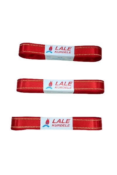 yörük tuhafiye Red Glitter Satin Ribbon - 2 cm 10 Meter Ball Ribbon