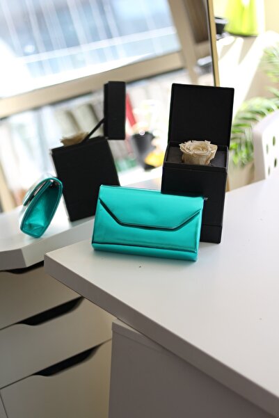 Moom Bag Mini geantă de umăr turcoaz strălucitoare pentru femei