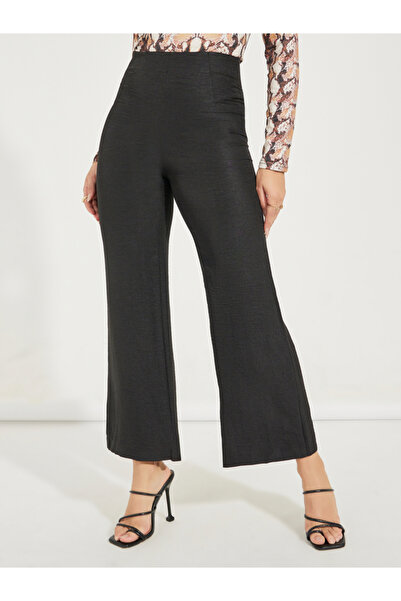 Styli Wide Leg Linen Look Ankle Length Pants