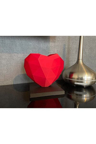 KURT3D Origami Desenli Kalpli Dekoratif Biblo Masa Büstü Dekoru