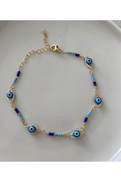 pisay takı & aksesuar Mavi Nazar Boncuklu Bileklik & Halhal