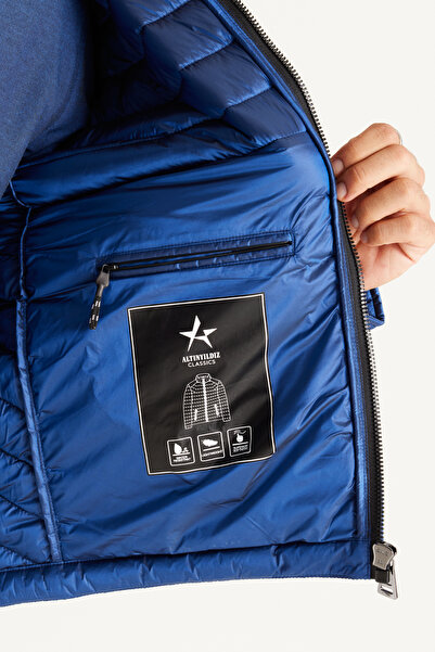 ALTINYILDIZ CLASSICS Férfi indigógallér, normál szabású kabát - standard szabású