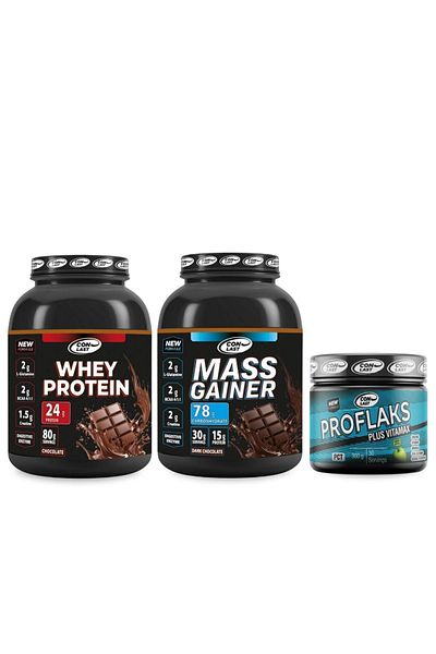 Conlast Fitness Max Pack - Mass Gainer Plus Vitamax 3000 G Whey Protein and 2000 G Proflaks Plus Vitamax