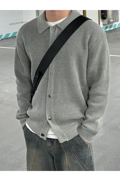 BLUE STREET سترة صوفية بقصة عادية مع تفاصيل أزرار