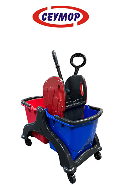MCK Plus Ceymop Professional Çift Kovalı Temizlik, Paspas Seti Plastik Presli...