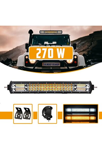 C9 Off Road 3 Sıra 270w Çift Modlu Led Lamba Beyaz Ve Turuncu Flaşlı 56 Cm 3030 Cree Led