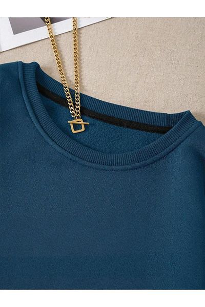 RASCHA Φούτερ Unisex Petrol Blue Oversize Crew Neck