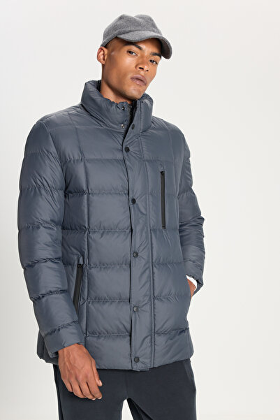 AC&Co / Altınyıldız Classics Men's Anthracite Stand Collar Side Pocket Standard Fit Coat