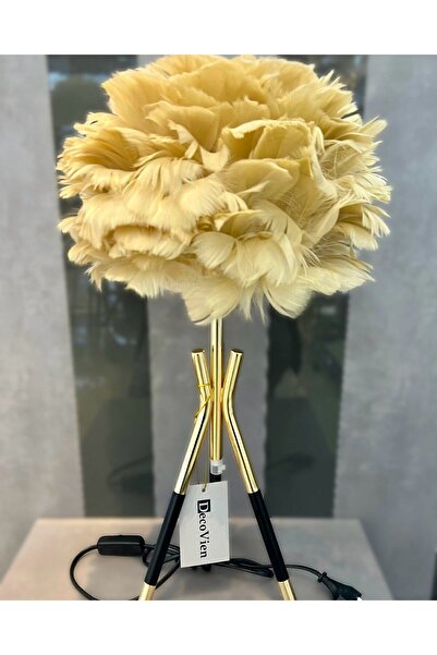 decovien ريشة نموذج ترايبود الحديثة الذهب الساق عاكس الضوء مصباح 2 قطعة