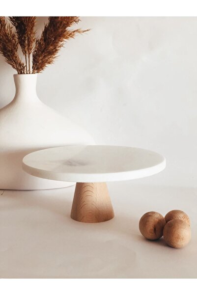 Madas Desıgn Mermer Sunumluk, (20CM) Kahve Yanı Sunumluk, Kurabiyelik, Sunum