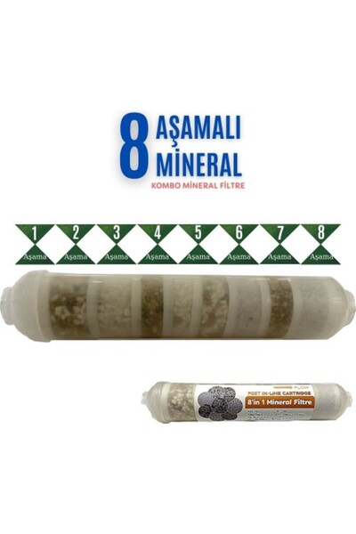 SULOOK Mineral 8 Li Combo Filtre Su Arıtma Filtresi Alkalin + Detox