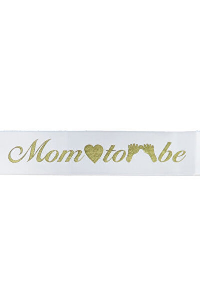 TATLI GÜNLER MOM TO BE BEYAZ ÜZERİNE GOLD YAZILI KUŞAK