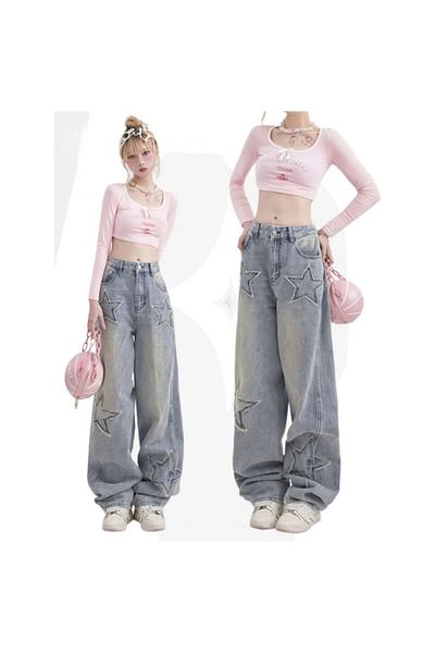 DEEFWEAR PANTALONI JEANS BAGY BUzunar, RECICLATI Y2K