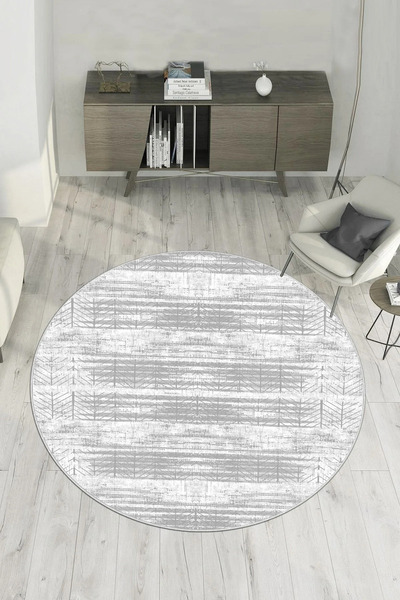 Zeria Home Round Digital Printed Non-Slip Based Washable Runner Carpet - for Entrance, Hallway and Kitchen