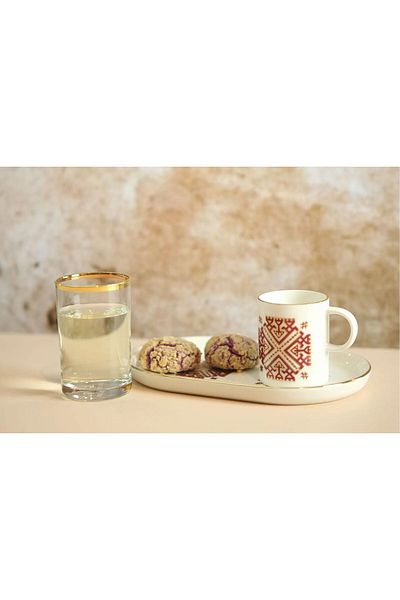 Porland Arabesque 85cc Single Coffee and Treat Set - 3 Pieces