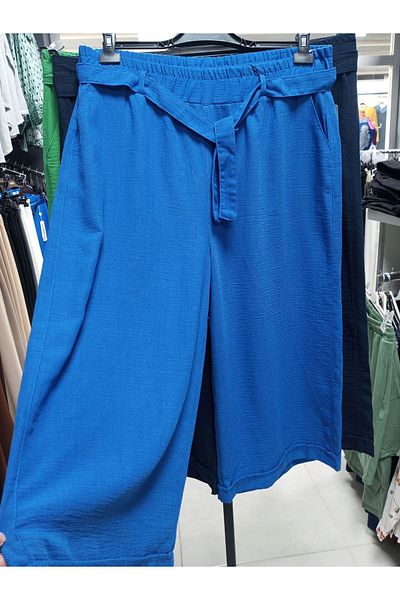 AKŞEN GİYİM Pantaloni cu fustă din bumbac și in mărime mare - Lungime 90 cm, picior dublu cu creasta