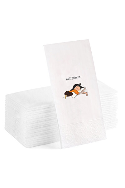 Matbaagraf Hallederiz Yazılı Baskılı Sunum Servis Peçetesi 20 Adet