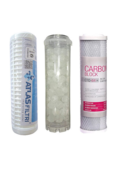 SULOOK Atlas 10" Bina Girişi Ve Kuyu Suyu Arıtma 3 Lü Yedek Filtre Seti