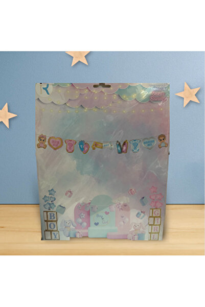 PARTİSERÜVENİ Gender Party Decorative Banner - with Baby Figure