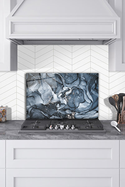 Rosyvien Сірий абстрактний мармур - Скляна плита, кухонні вбудовані прилади т...