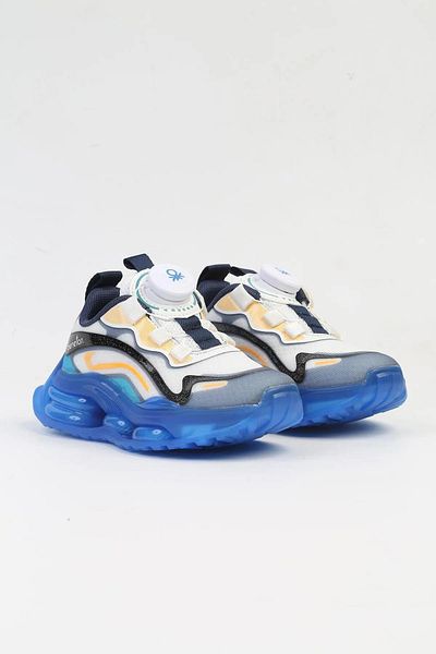 Benetton Bnı-10017 Imported Children's Lace Mechanism Sneaker-white Blue