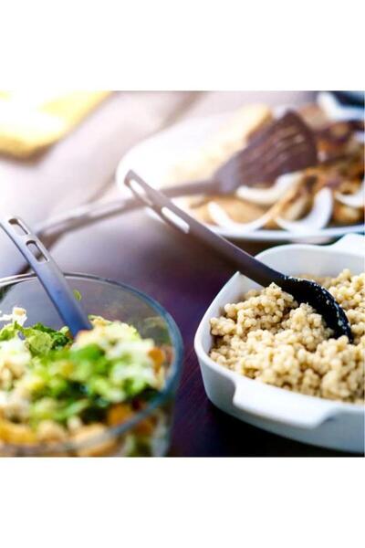 Tiesa Home 3-Piece Mini Plastic Spatula Spoon Fork Serving Set Set Black