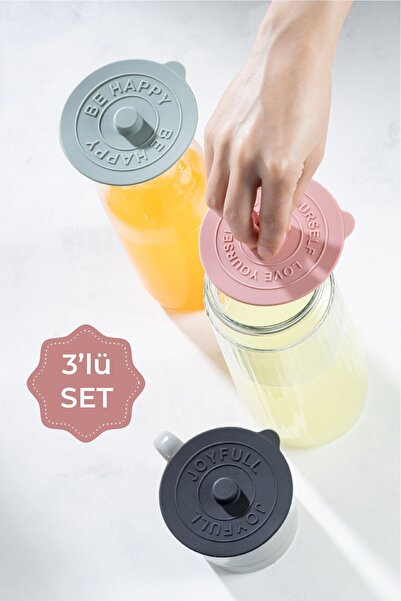 Vienev 3 Adet Silikon Isı Koruyucu Bardak Kapağı