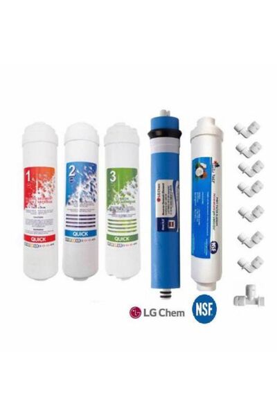 SULOOK Reverse Osmosis 5'li Lg Membranlı Inline Filtre (tüm Kapalı Kasalara Uyumludur)